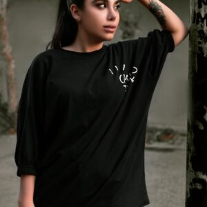 Women’s Oversized Black Graphic T-Shirt